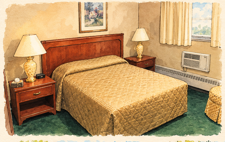 Illustration of one bed room